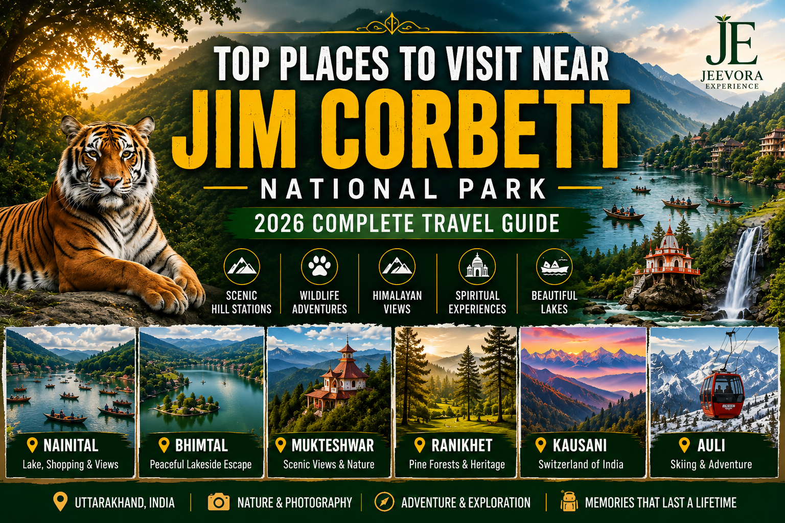 Top Places to Visit Near Jim Corbett National Park including Nainital, Bhimtal and Mukteshwar