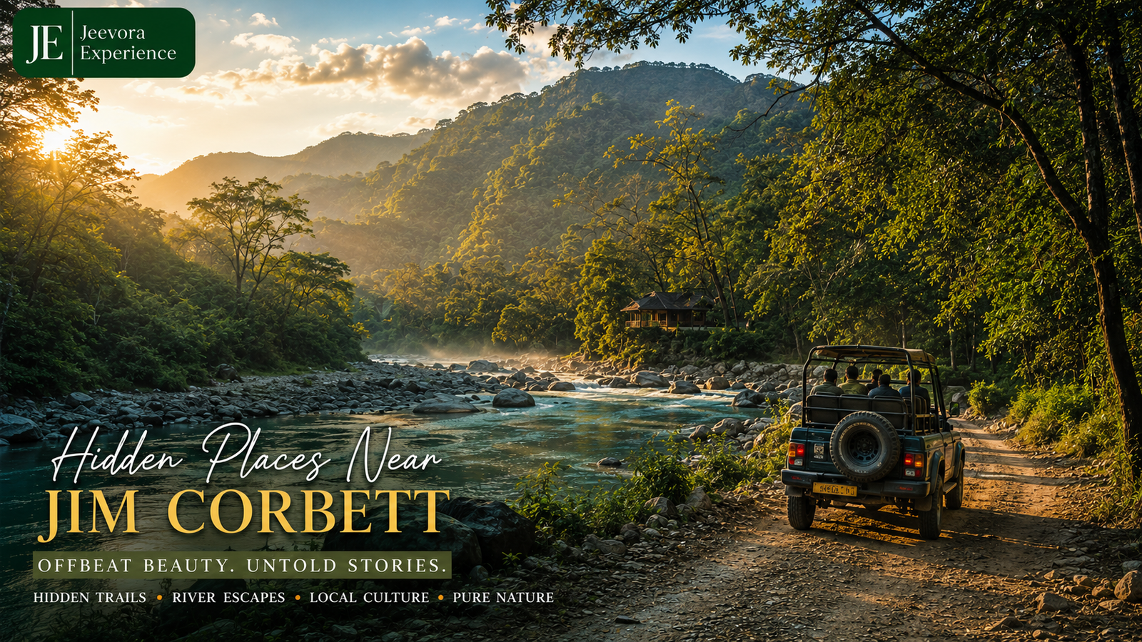 Hidden forest landscape near Jim Corbett with river, sal trees and an offbeat Uttarakhand travel trail.
