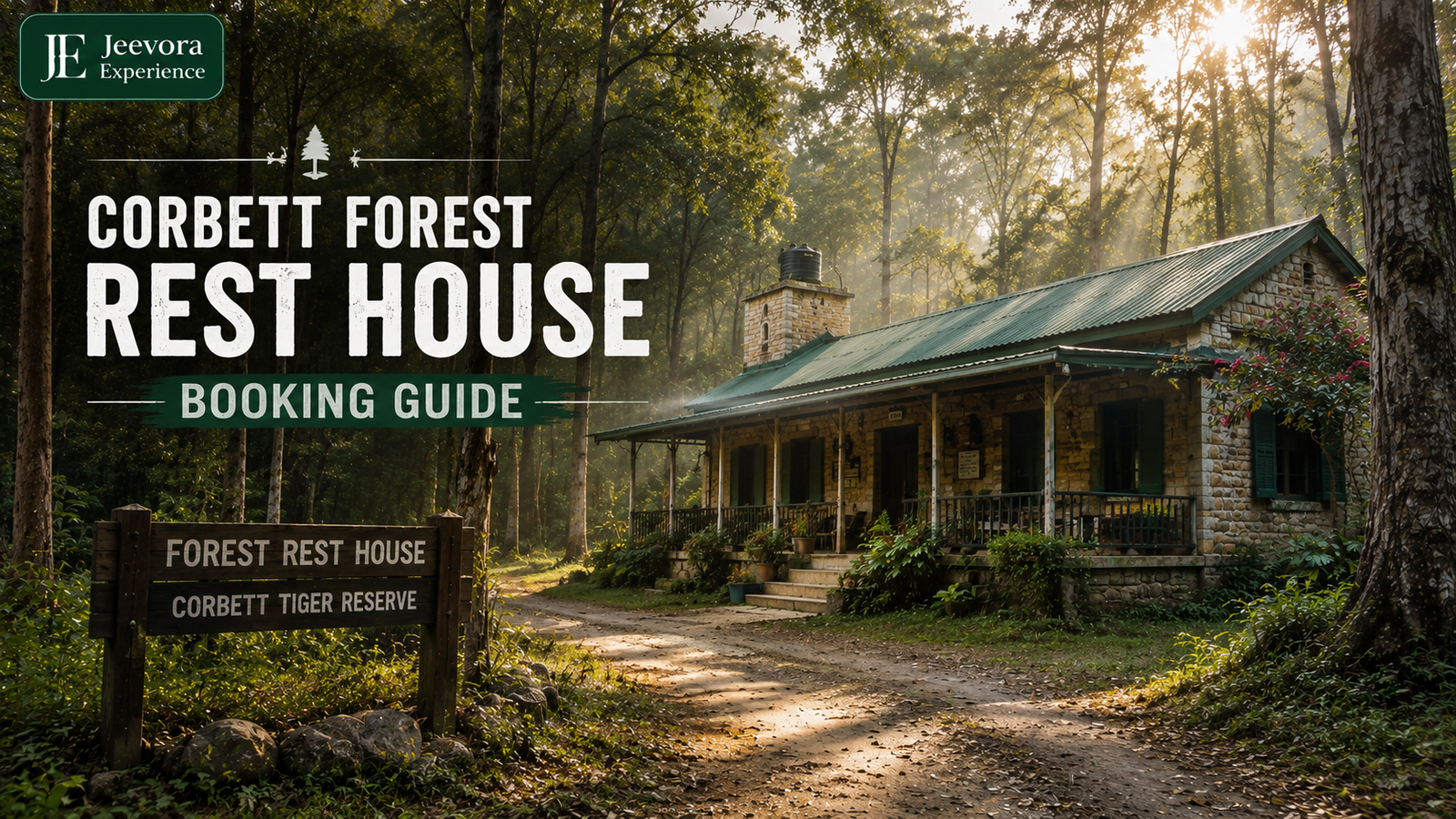 Corbett Forest Rest House surrounded by sal forest and wildlife landscape in Jim Corbett National Park