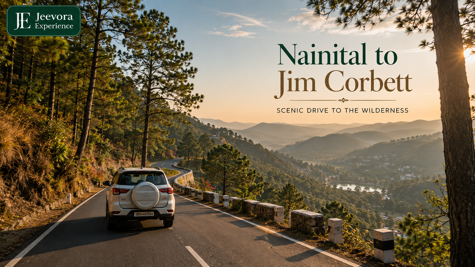 Nainital to Jim Corbett road journey through Uttarakhand hills and forest landscape