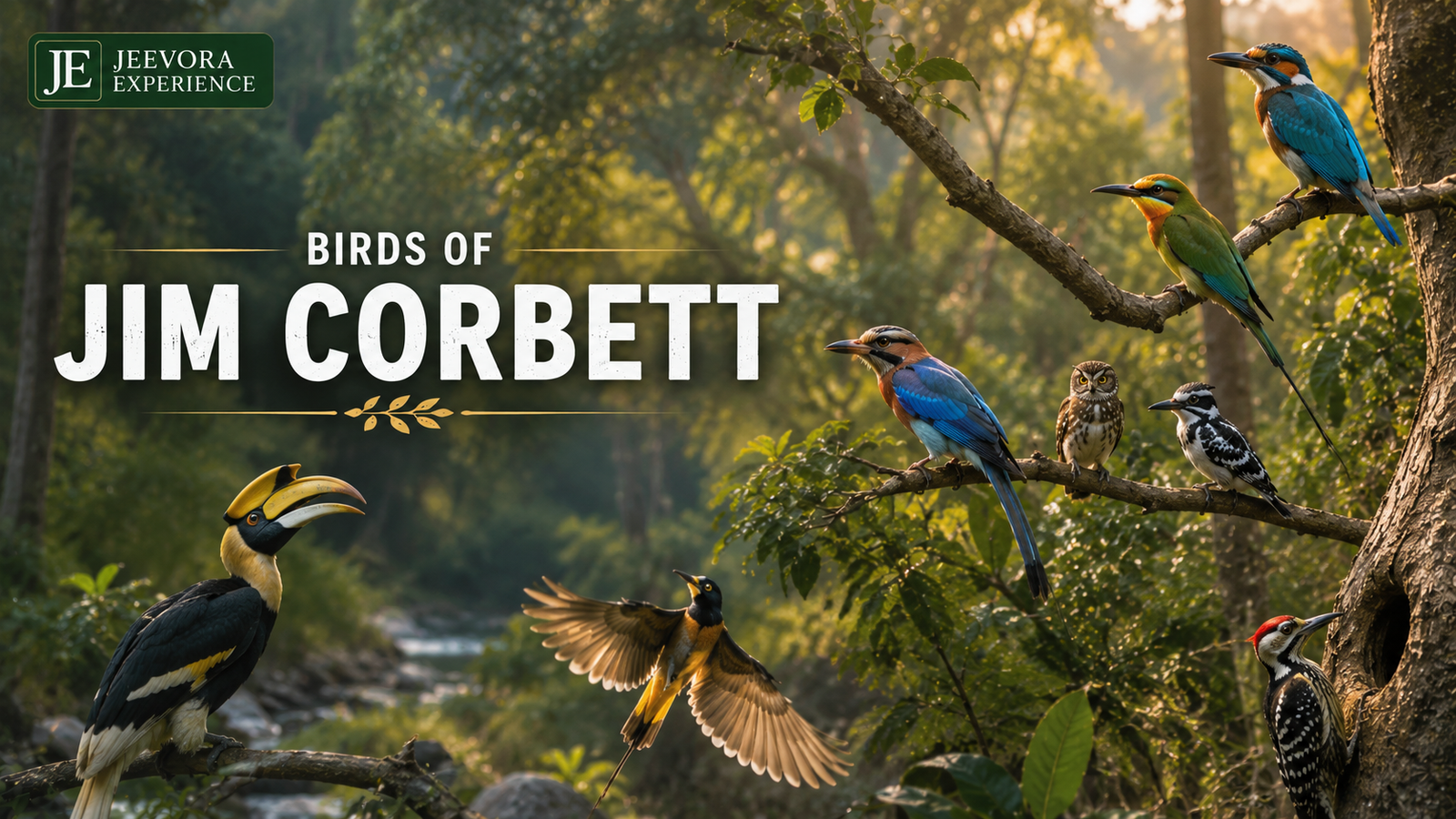 Colourful bird perched in the forest of Jim Corbett National Park during a birdwatching safari