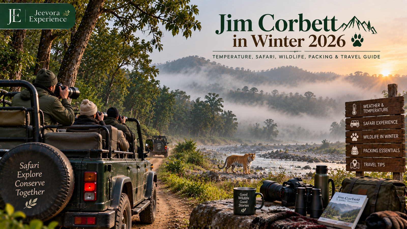 Jim Corbett in winter 2026 with safari and forest landscape