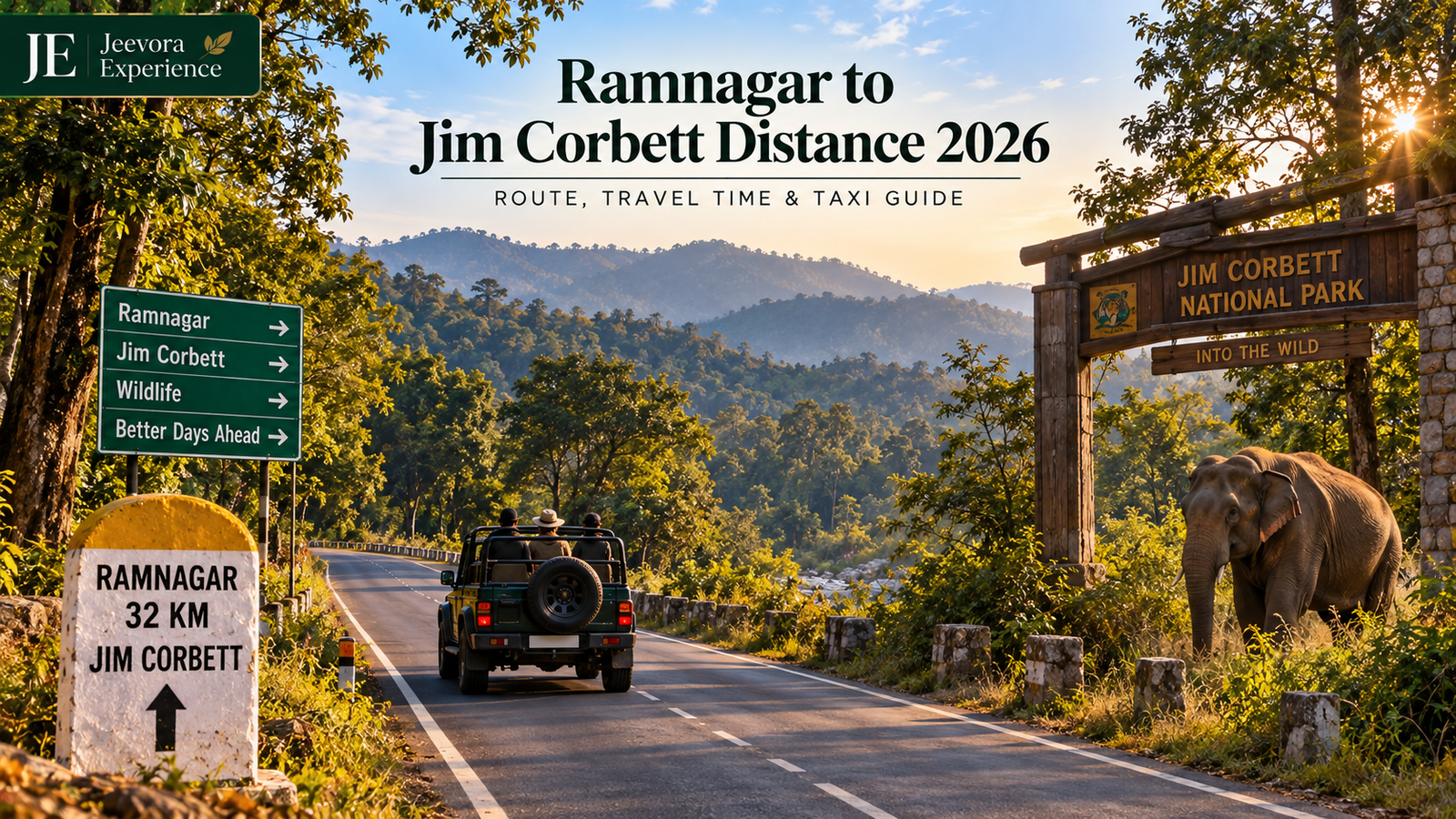 Ramnagar to Jim Corbett road route in Uttarakhand