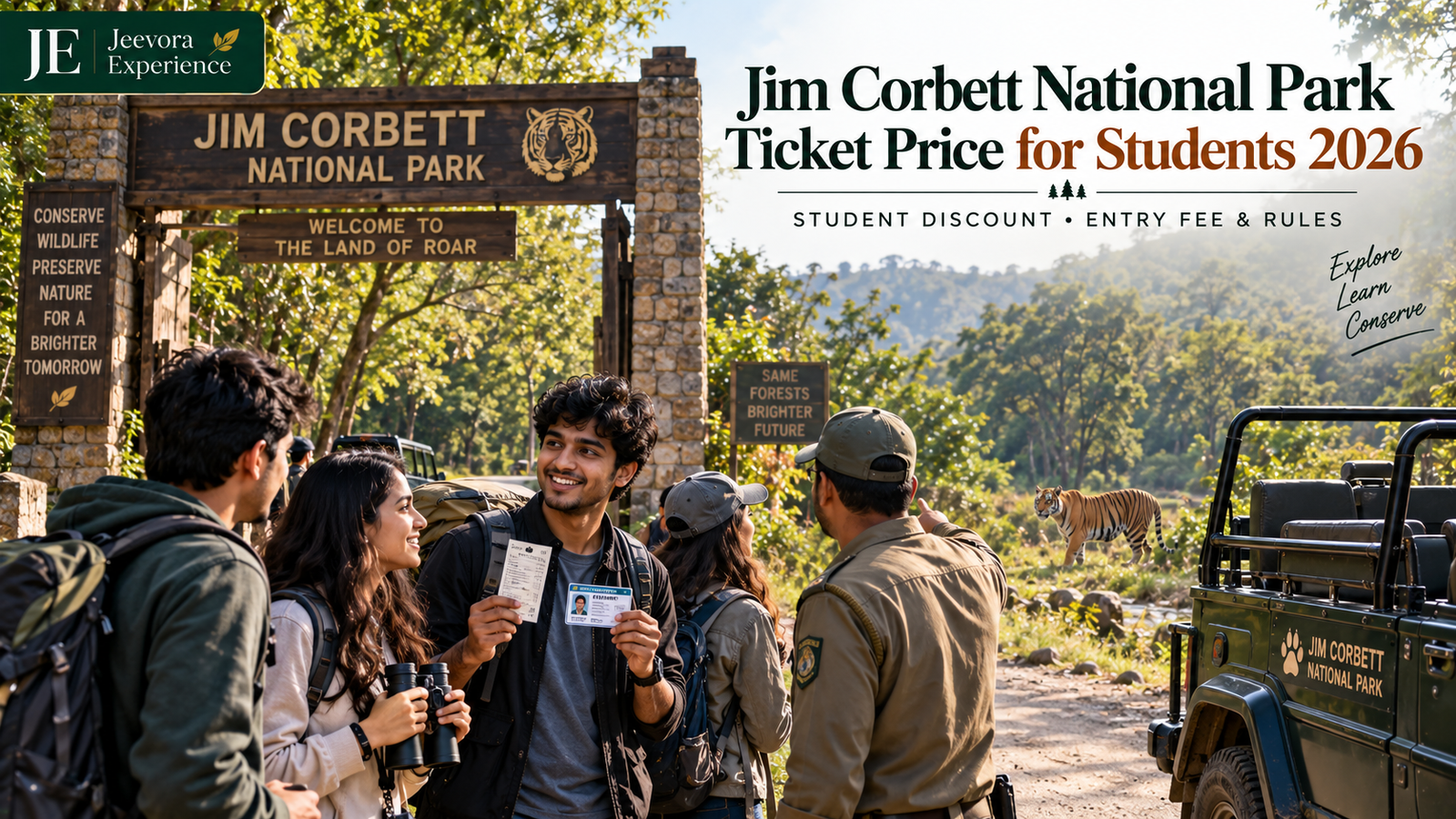 Jim Corbett National Park student ticket price and safari discount 2026