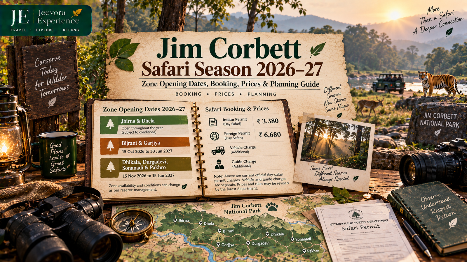 Jim Corbett Safari Season 2026-27 zone opening dates and safari planning