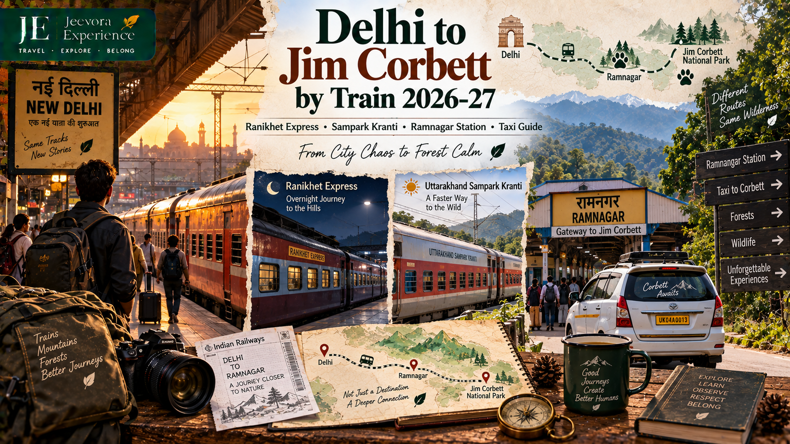 Delhi to Jim Corbett by train 2026-27 via Ramnagar Railway Station