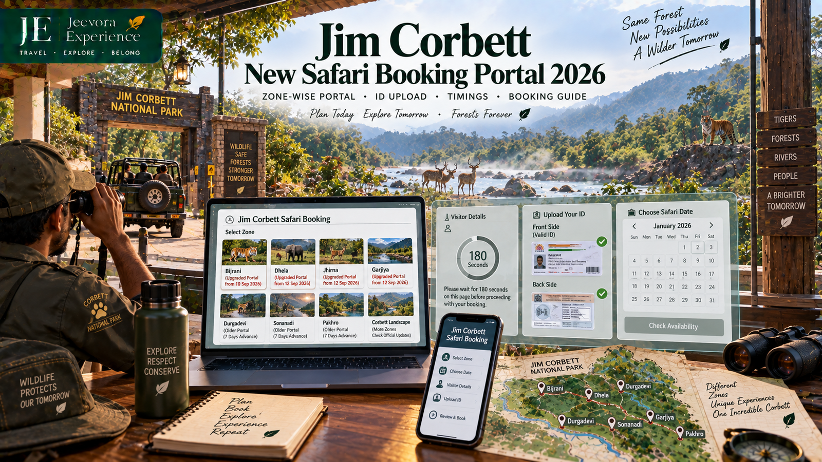 Jim Corbett new safari booking portal 2026 with updated ID upload and booking rules