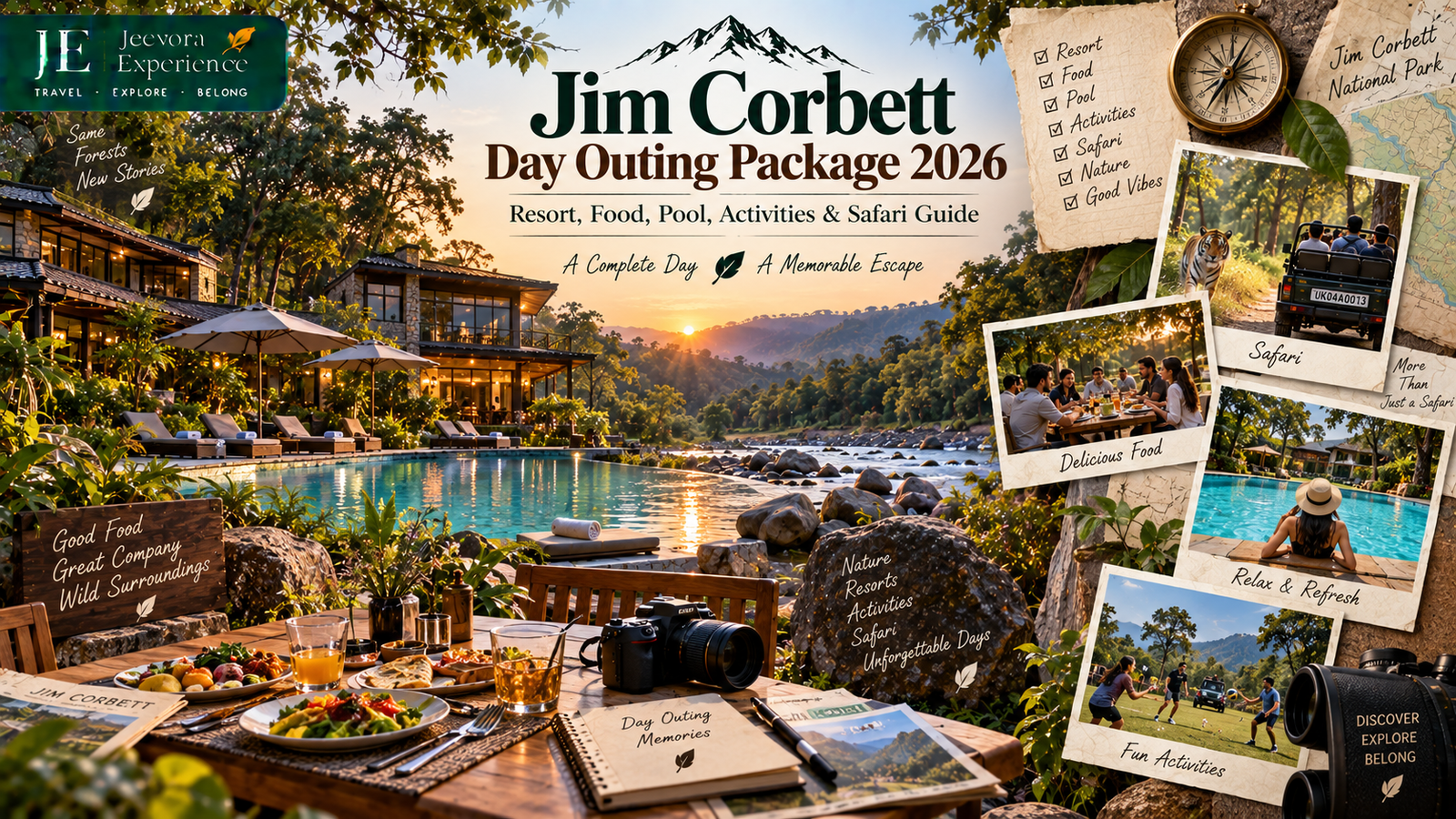 Jim Corbett Day Outing Package 2026 with resort, pool, food and outdoor activities