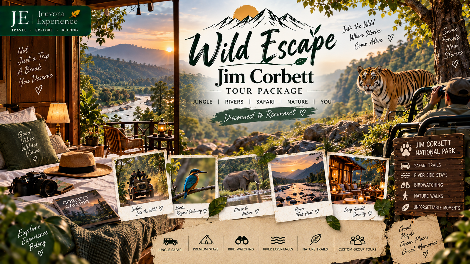 Jim Corbett Tour Package 2 Days 1 Night with Jeep Safari and Luxury Resort